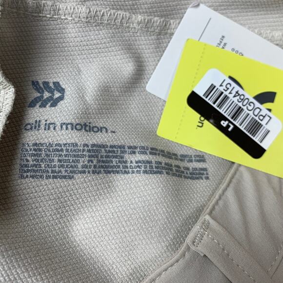 New All In Motion Mens 40 / 32 Water Repellant Reflective Khaki Athletic Pants - Picture 5 of 5
